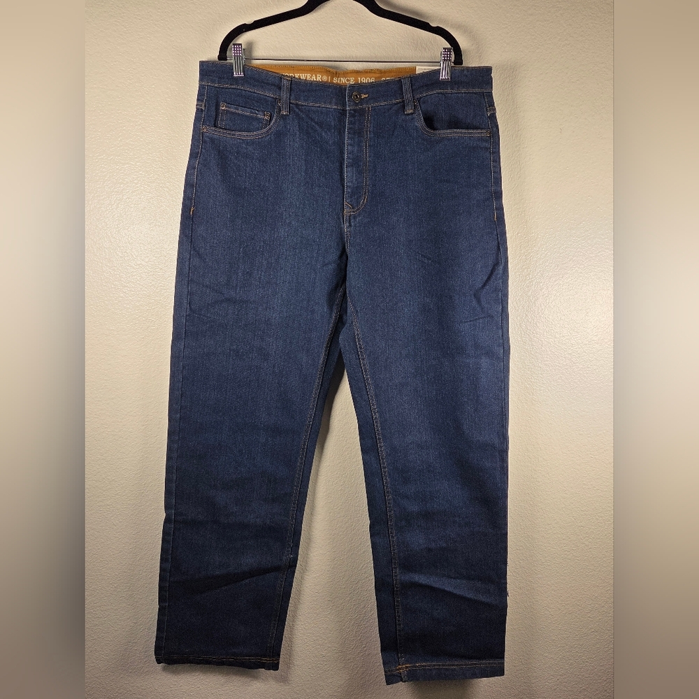 NWT Smith Brand Relaxed Fit Men's Jeans in Deep Blue Size 36x32